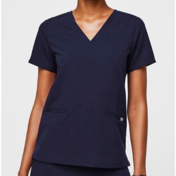 Figs Tops - FIGS Casma Navy Blue V Neck 3-Pocket Scrub Top Size XL